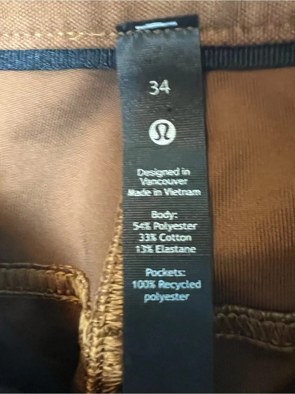 Lululemon - Men’s ABC Pant Skinny Utilitech Rust Brown NWT - Size 34